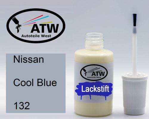 Nissan, Cool Blue, 132: 20ml Lackstift, von ATW Autoteile West.